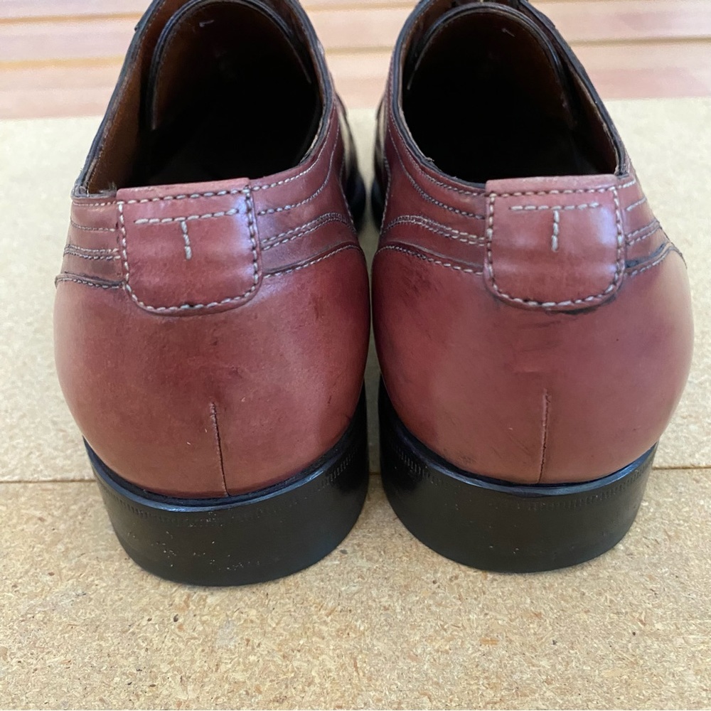 A. Testoni Men's Brown Leather Dress Shoes Lace Up Size 7 - Picture 4 of 8